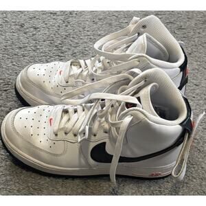 Nike Air Force 1 High Top White Crimson Black FD1019 100 - SIZE 6.5Y / 8 WOMENS